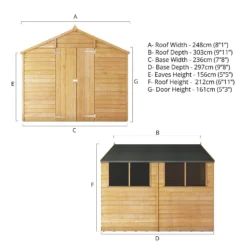 Mercia 10 X 8ft Overlap Double Door Apex Shed -Garden & Outdoor Store 12809177 3545033314536159