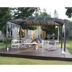 Palram - Canopia Martinique 4300 Garden Gazebo Grey Bronze -Garden & Outdoor Store 12810742 1664833198869433