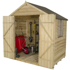 7x5ft Forest Natural Timber Overlap Pent Pressure Treated Wooden Shed -Garden & Outdoor Store 12810896 9314833194066634