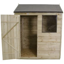 6x4ft Forest Natural Timber Overlap Reverse Apex Wooden Shed -Garden & Outdoor Store 12810897 3294833194937855