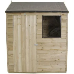6x4ft Forest Natural Timber Overlap Reverse Apex Wooden Shed -Garden & Outdoor Store 12810897 9214833194634432