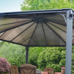 Palram - Canopia Monaco Hexagonal Garden Gazebo Grey -Garden & Outdoor Store 12810973 6544924172961429