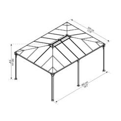 Palram - Canopia Martinique 5000 Garden Gazebo Grey Bronze -Garden & Outdoor Store 12821926 9144924165003794