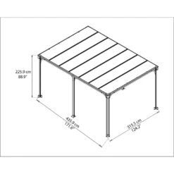 Palram - Canopia Milano 4300 Garden Gazebo Grey Bronze -Garden & Outdoor Store 12821928 9554833173520981
