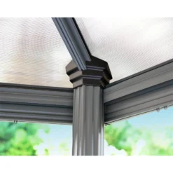 Palram - Canopia Roma Hexagonal Garden Gazebo Grey -Garden & Outdoor Store 12821930 1024833174980112