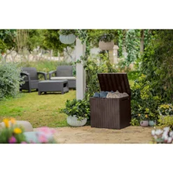 Keter City Outdoor Garden Storage Box 113L - Brown -Garden & Outdoor Store 12822290 1104900073787729