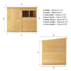 Mercia 8 X 6ft Overlap Pent Shed - Incl. Installation -Garden & Outdoor Store 12822313 9324976247997863