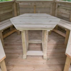 Forest (Installation Included) Thatch Roof Furnished Gazebo - 3.6m - Green -Garden & Outdoor Store 12823704 1394833218785233