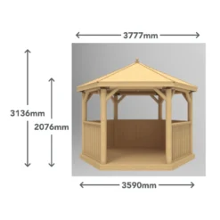 Forest (Installation Included) Thatch Roof Furnished Gazebo - 3.6m - Green -Garden & Outdoor Store 12823704 2554833218574183