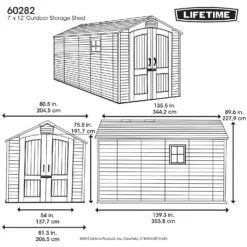 Lifetime 7 X 12ft Outdoor Storage Shed -Garden & Outdoor Store 12826345 1445012584302966