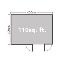 Chiltern 4.0m X 3.0m Log Cabin Single Glazed 24kg Felt, Plus Underlay -Garden & Outdoor Store 12832761 1194833200129682