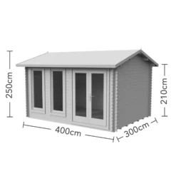 Chiltern 4.0m X 3.0m Log Cabin Single Glazed 24kg Felt, Plus Underlay -Garden & Outdoor Store 12832761 3664833200325369