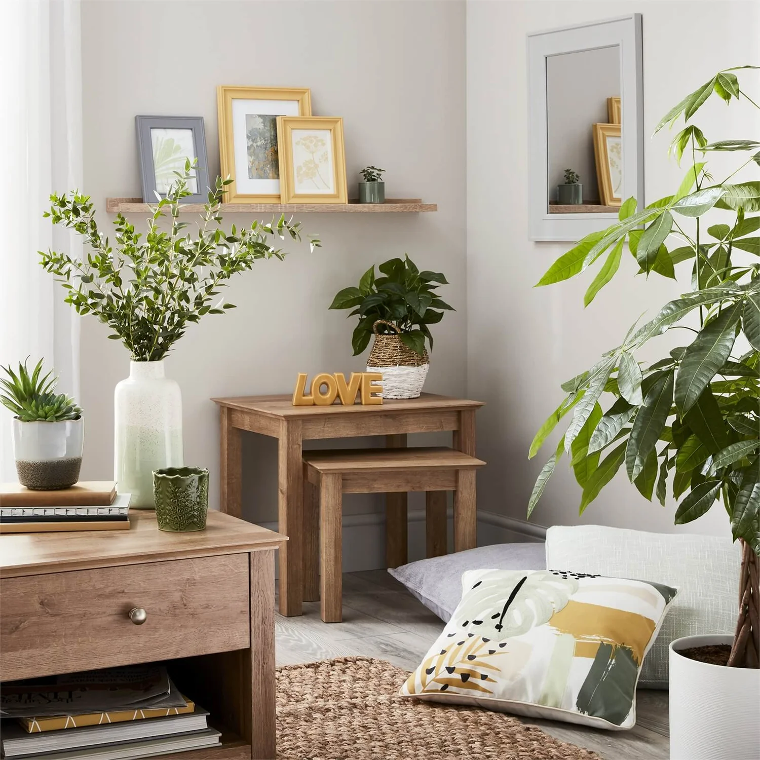 Plant In Two Tone Basket - White & Natural 2 Plant In Two Tone Basket - White & Natural - Image 2