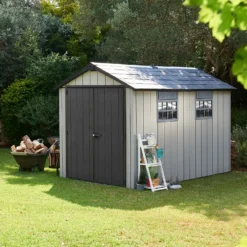 Keter Oakland 7.5 X 11ft Outdoor Garden Apex Storage Shed - Grey -Garden & Outdoor Store 12840580 1325036179832130
