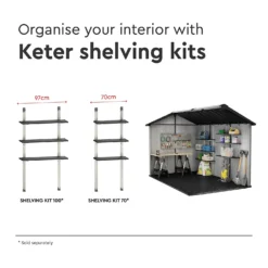 Keter Oakland 7.5 X 11ft Outdoor Garden Apex Storage Shed - Grey -Garden & Outdoor Store 12840580 1505036179792632