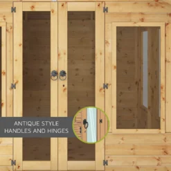 Country Living Tuxford 8 X 8ft Premium Traditional Summerhouse Painted + Installation - Aurora Green -Garden & Outdoor Store 12876022 1505040028562613