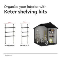 Keter Premier 7 X 7ft Outdoor Garden Apex Storage Shed - Grey -Garden & Outdoor Store 12882034 9065036180642424