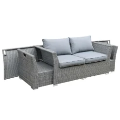 Bambrick 6 Seater Grey Rattan Garden Sofa Set -Garden & Outdoor Store 12882317 1094867708057269