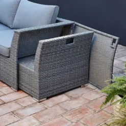 Bambrick 6 Seater Grey Rattan Garden Sofa Set -Garden & Outdoor Store 12882317 1254931176778175