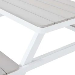 Picnic Bench - White & Grey -Garden & Outdoor Store 12885210 1514846186591569
