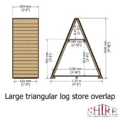 Shire Large Triangular Log Store -Garden & Outdoor Store 12887195 9954851584676747