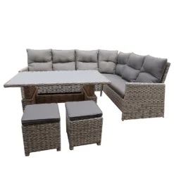 Mortimer Grey Rattan Garden Corner Sofa Set -Garden & Outdoor Store 12887790 1775047776377538