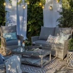 Florence 4 Seater Grey Rattan Garden Sofa Set -Garden & Outdoor Store 12887803 6295061787155885