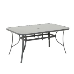 Rowly 6 Seater Garden Dining Set With Parasol -Garden & Outdoor Store 12887808 5744843690412079