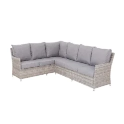 Florence Grey Rattan Effect Garden Corner Sofa Set -Garden & Outdoor Store 12887809 5834843689783909