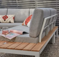 Spirit Metal Garden Corner Sofa Set - Grey -Garden & Outdoor Store 12889918 1174869216203745