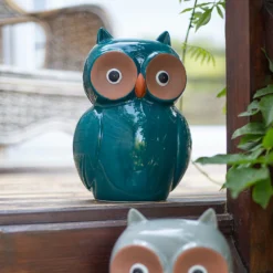 Ceramic Owl Garden Ornament - 25cm -Garden & Outdoor Store 12890924 3344941774233010