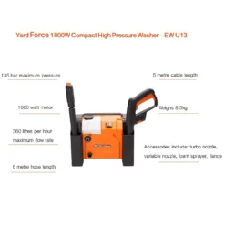 Yard Force 1800W 135Bar Compact Pressure Washer 11 Yard Force 1800W 135Bar Compact Pressure Washer -Garden & Outdoor Store 12892251 9054929620347179