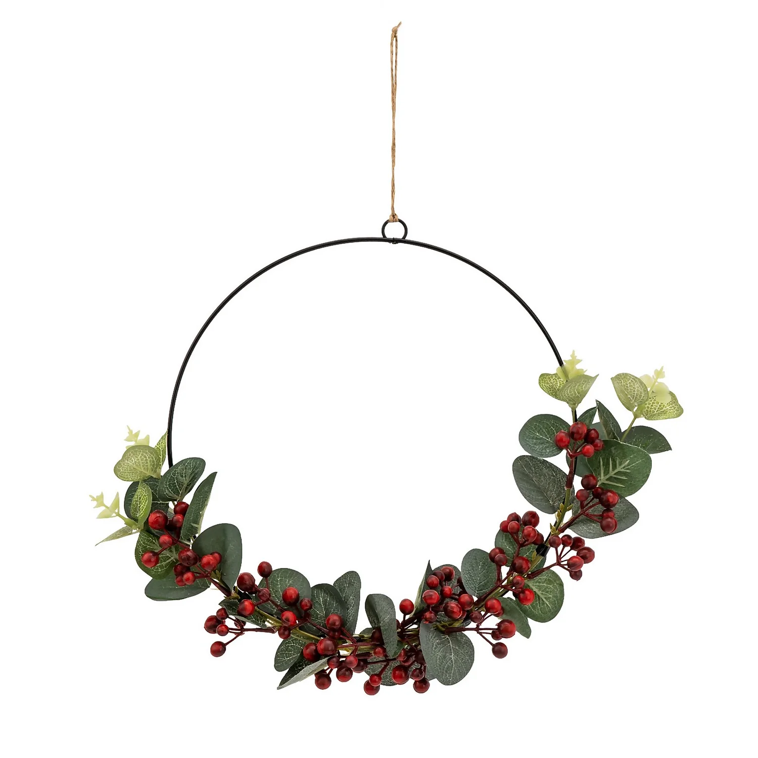 Hanging Wreath With Foliage And Berries 1 Hanging Wreath With Foliage And Berries