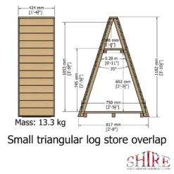 Shire Small Triangular Log Store Overlap -Garden & Outdoor Store 13082820 4744862456511588
