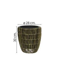 Kate Round Rattan Planter - Medium -Garden & Outdoor Store 13222499 8384934511132339