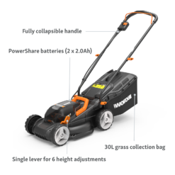 Worx 40V WG779E.2 Cordless Lawn Mower - 34cm -Garden & Outdoor Store 13326411 1834944645706683