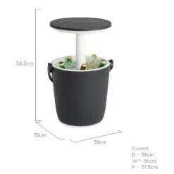 Keter GoBar Outdoor Ice Cooler Table Garden Furniture - Dark Grey / Cream -Garden & Outdoor Store 13412933 6674910901778806