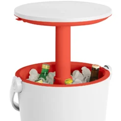 Keter GoBar Outdoor Ice Cooler Table Garden Furniture - Red / White -Garden & Outdoor Store 13412934 7814910901693408