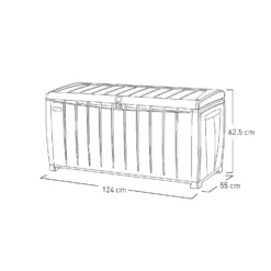 Keter Ace Outdoor Garden Storage Box 124 X 55 X 62.5 Cm - Grey And Black -Garden & Outdoor Store 13432924 1804947994784994