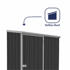 Absco 5 X 3ft Space Saver Metal Pent Shed - Dark Grey -Garden & Outdoor Store 13440829 5564929186451659