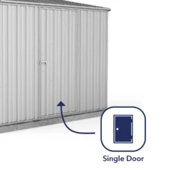 Absco 7.5 X 5ft Space Saver Metal Pent Shed - Zinc -Garden & Outdoor Store 13440831 7744929185711439