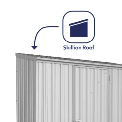 Absco 7.5 X 3ft Space Saver Metal Pent Shed - Zinc -Garden & Outdoor Store 13440836 1835027360464161