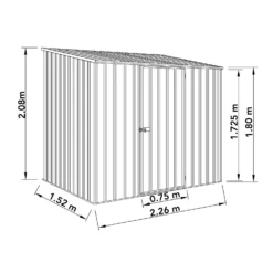Absco 7.5 X 5ft Space Saver Metal Pent Shed - Grey -Garden & Outdoor Store 13440837 1054929186055566