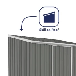 Absco 7.5 X 5ft Space Saver Metal Pent Shed - Grey -Garden & Outdoor Store 13440837 1774929186107631