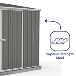 Absco 7.5 X 5ft Space Saver Metal Pent Shed - Grey -Garden & Outdoor Store 13440837 1784929186297051