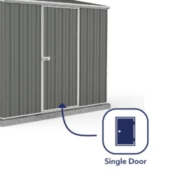 Absco 7.5 X 5ft Space Saver Metal Pent Shed - Grey -Garden & Outdoor Store 13440837 1804929186164112