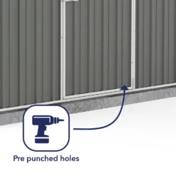 Absco 7.5 X 5ft Space Saver Metal Pent Shed - Grey -Garden & Outdoor Store 13440837 2024929186238167