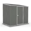 Absco 7.5 X 5ft Space Saver Metal Pent Shed - Grey