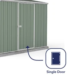Absco 7.5 X 5ft Space Saver Metal Pent Shed - Green -Garden & Outdoor Store 13440838 2084929186203688