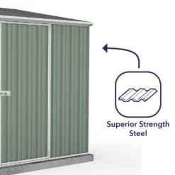 Absco 7.5 X 5ft Space Saver Metal Pent Shed - Green -Garden & Outdoor Store 13440838 6494929186331626